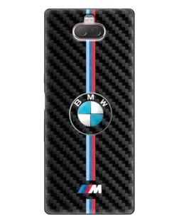 Чехол для Sony Xperia 10 с картинкой «Эмблема BMW и карбон»