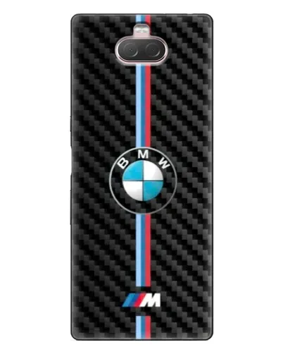 Чехол для Sony Xperia 10 с картинкой «Эмблема BMW и карбон»