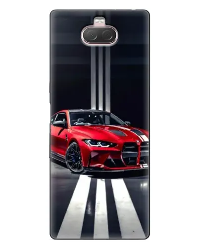 Чехол для Sony Xperia 10 с картинкой «Красная BMW на дороге»
