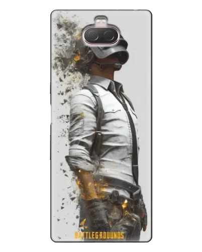 Чехол для Sony Xperia 10 с картинкой «PUBG — боец в пыли»