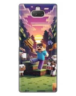 Чехол для Sony Xperia 10 с картинкой «Стив на ферме»