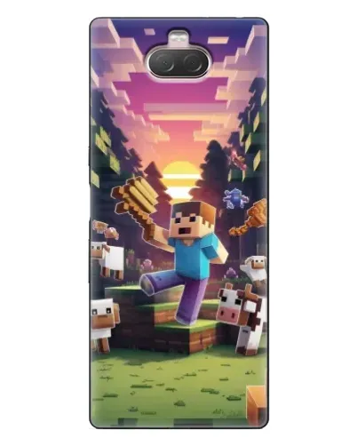 Чехол для Sony Xperia 10 с картинкой «Стив на ферме» Чехол для Sony Xperia 10 с картинкой «Стив на ферме»