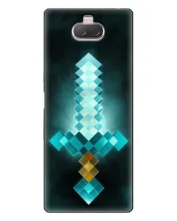 Чехол для Sony Xperia 10 с картинкой «Алмазный меч неон»
