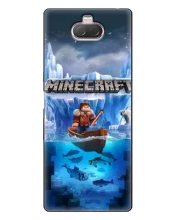 Чехол для Sony Xperia 10 с картинкой «Minecraft ледяной мир»