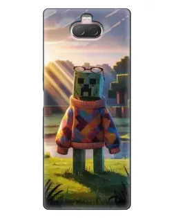Чехол для Sony Xperia 10 с картинкой «Крипер в свитере»