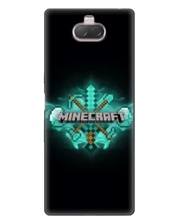 Чехол для Sony Xperia 10 с картинкой «Minecraft Diamond лого»