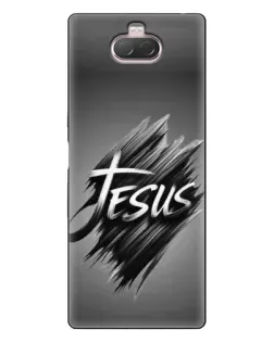 Чехол для Sony Xperia 10 с картинкой «Надпись Jesus Graffiti»