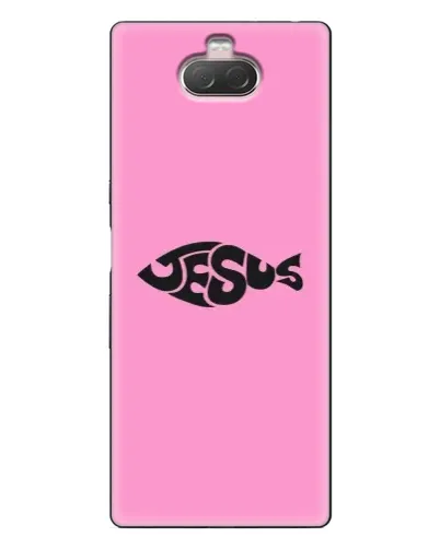 Чехол для Sony Xperia 10 с картинкой «Розовый символ Jesus» Чехол для Sony Xperia 10 с картинкой «Розовый символ Jesus»