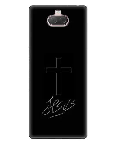 Чехол для Sony Xperia 10 с картинкой «Графический крест Jesus» Чехол для Sony Xperia 10 с картинкой «Графический крест Jesus»