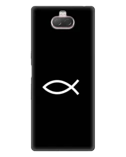 Чехол для Sony Xperia 10 с картинкой «Символ рыбы Jesus»