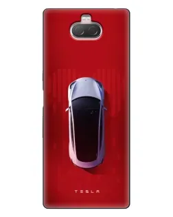 Чехол для Sony Xperia 10 с картинкой «Tesla Top View»