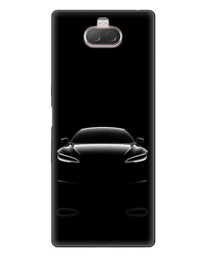 Чехол для Sony Xperia 10 с картинкой «Силуэт Tesla Night»
