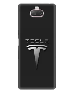 Чехол для Sony Xperia 10 с картинкой «Стальной логотип Tesla» Чехол для Sony Xperia 10 с картинкой «Стальной логотип Tesla»