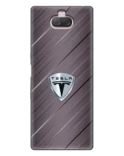 Чехол для Sony Xperia 10 с картинкой «Металлическая текстура Tesla» Чехол для Sony Xperia 10 с картинкой «Металлическая текстура Tesla»