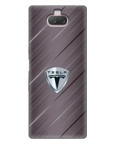 Чехол для Sony Xperia 10 с картинкой «Металлическая текстура Tesla»