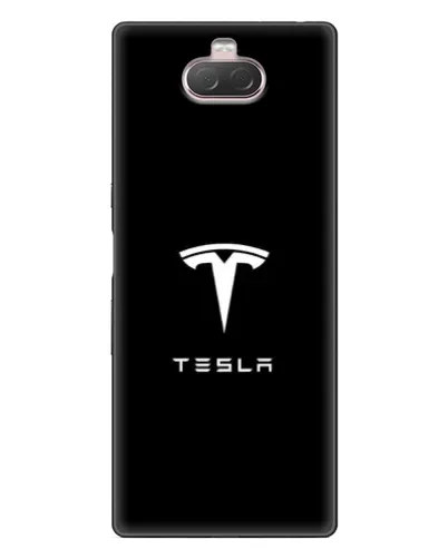 Чехол для Sony Xperia 10 с картинкой «Tesla White Logo»