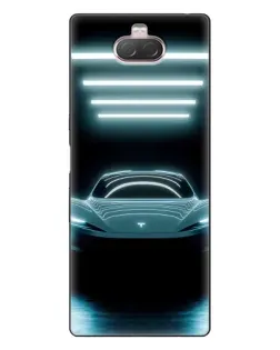 Чехол для Sony Xperia 10 с картинкой «Tesla в неоне» Чехол для Sony Xperia 10 с картинкой «Tesla в неоне»