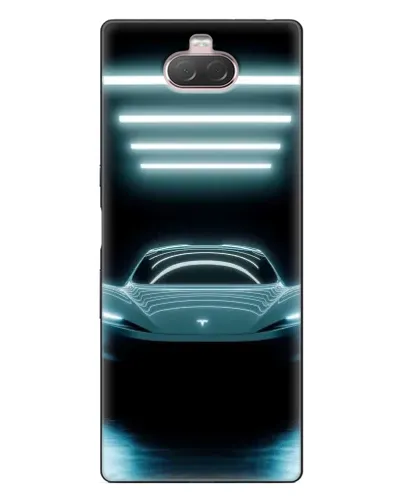 Чехол для Sony Xperia 10 с картинкой «Tesla в неоне»