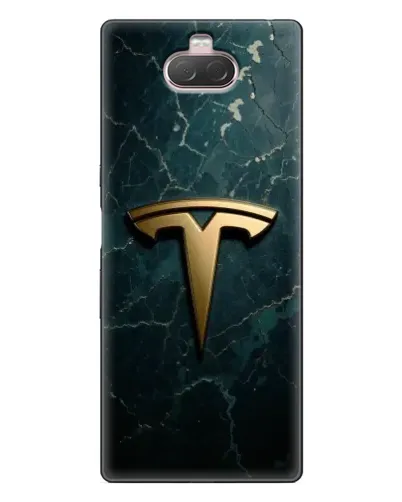 Чехол для Sony Xperia 10 с картинкой «Мраморная Tesla Gold»