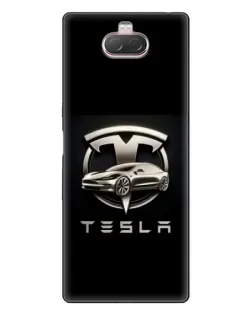 Чехол для Sony Xperia 10 с картинкой «Tesla — серебристое авто» Чехол для Sony Xperia 10 с картинкой «Tesla — серебристое авто»