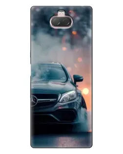 Чехол для Sony Xperia 10 с картинкой «Mercedes — ночной город»