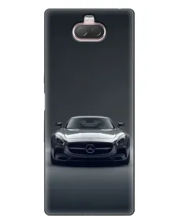 Чехол для Sony Xperia 10 с картинкой «Mercedes на черном»