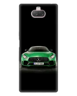 Чехол для Sony Xperia 10 с картинкой «Mercedes — неоновый лого»