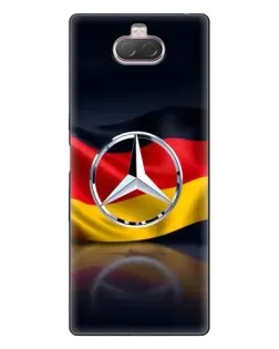 Чехол для Sony Xperia 10 с картинкой «Mercedes — флаг Германии»
