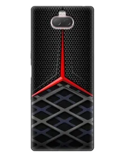 Чехол для Sony Xperia 10 с картинкой «Mercedes Carbon Grid»