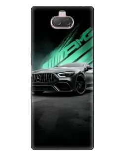 Чехол для Sony Xperia 10 с картинкой «Темный Mercedes AMG»