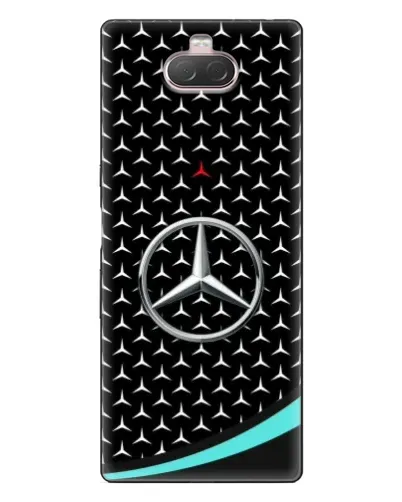 Чехол для Sony Xperia 10 с картинкой «Mercedes — бирюзовый акцент»