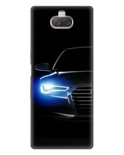 Чехол для Sony Xperia 10 с картинкой «Неоновый взгляд Audi»