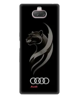 Чехол для Sony Xperia 10 с картинкой «Графика — пантера и Audi»