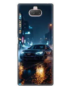 Чехол для Sony Xperia 10 с картинкой «Ночной город и Audi»