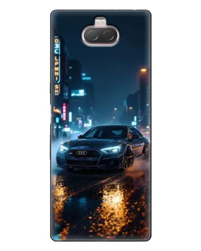 Чехол для Sony Xperia 10 с картинкой «Ночной город и Audi» Чехол для Sony Xperia 10 с картинкой «Ночной город и Audi»