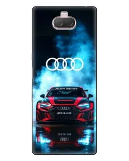 Чехол для Sony Xperia 10 с картинкой «Audi Sport — неон»