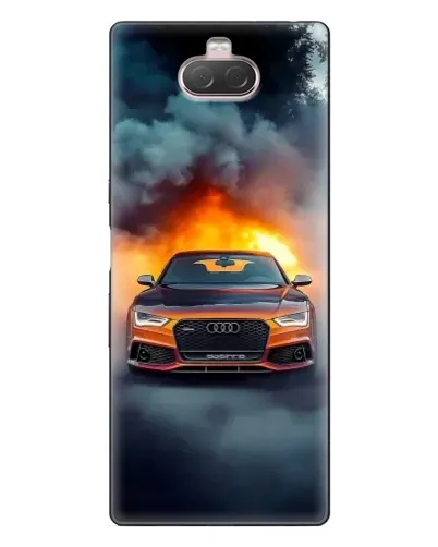 Чехол для Sony Xperia 10 с картинкой «Audi в огненном дыму» Чехол для Sony Xperia 10 с картинкой «Audi в огненном дыму»