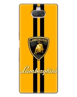 Чехол для Sony Xperia 10 с картинкой «Lamborghini Stripe желтый»
