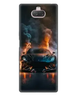 Чехол для Sony Xperia 10 с картинкой «Lamborghini дымная эстетика»