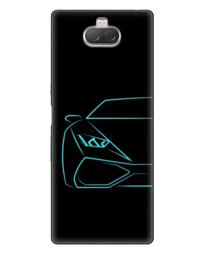 Чехол для Sony Xperia 10 с картинкой «Голубой силуэт Lamborghini» Чехол для Sony Xperia 10 с картинкой «Голубой силуэт Lamborghini»
