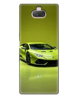 Чехол для Sony Xperia 10 с картинкой «Салатовый Lamborghini Huracan»