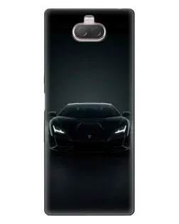 Чехол для Sony Xperia 10 с картинкой «Черный Lamborghini Aventador»