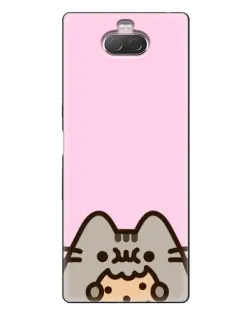Чехол для Sony Xperia 10 с картинкой «Pusheen и печенье»