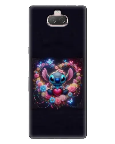 Чехол для Sony Xperia 10 с картинкой «Stitch в цветах»