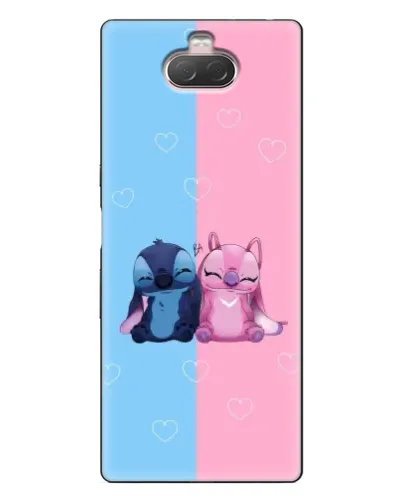 Чехол для Sony Xperia 10 с картинкой «Stitch и Angel Love»