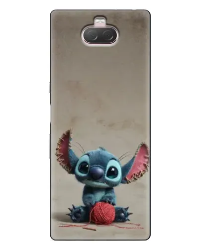 Чехол для Sony Xperia 10 с картинкой «Стич на коричневом фоне»