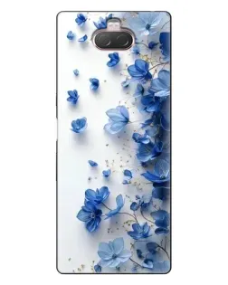Чехол для Sony Xperia 10 с картинкой «Голубой цветочный каскад»