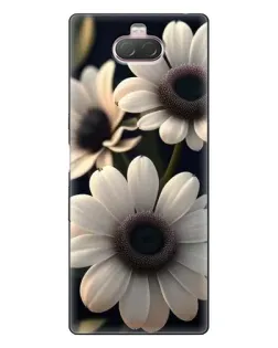 Чехол для Sony Xperia 10 с картинкой «Белые маргаритки макро»
