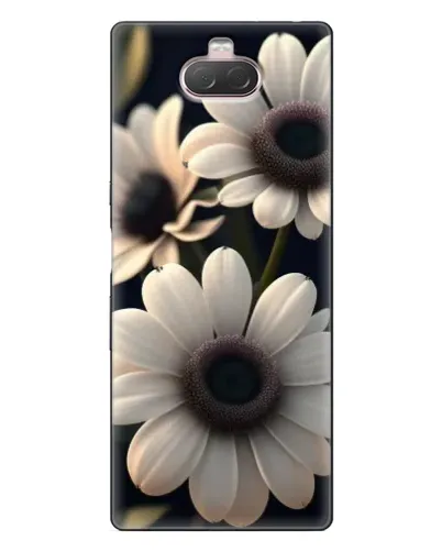 Чехол для Sony Xperia 10 с картинкой «Белые маргаритки макро»