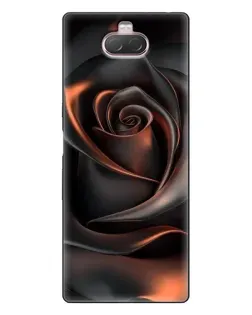Чехол для Sony Xperia 10 с картинкой «Шелковая черная роза»